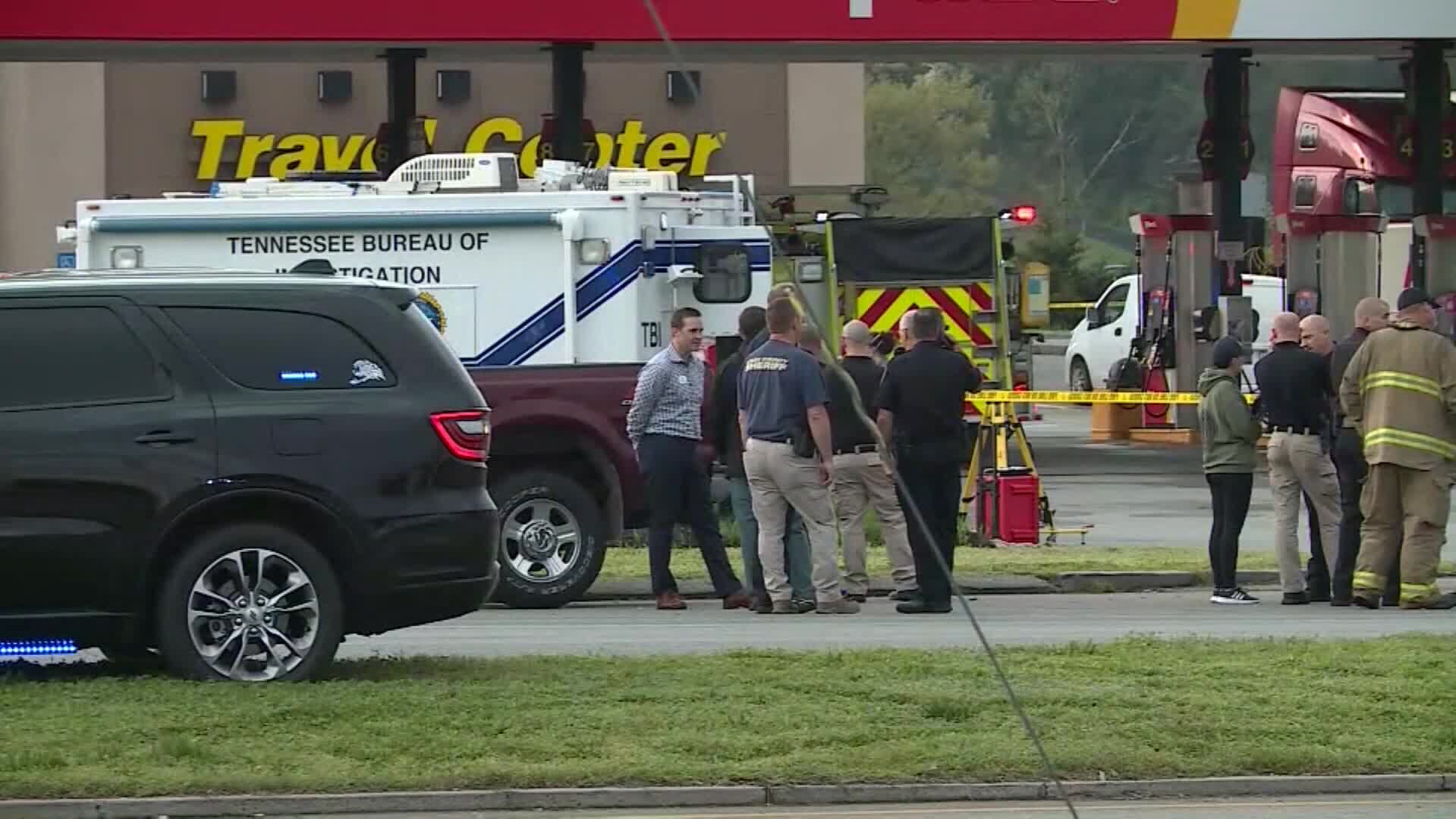 A truck driver stabbed four women, three of them fatally, at a Tennessee truck stop, the Tennessee Bureau of Investigation said. The truck driver was shot and killed by an officer at the scene. 