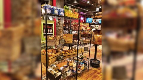 Hill Country, in New York City, is selling groceries to customers.