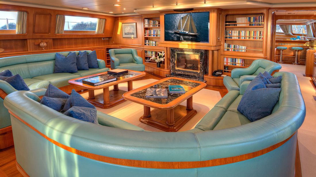 <strong>Elegant decor: </strong>"Her interior showcases the many talents of Perini Navi with warm woods beautifully crafted throughout," according to Burgess.