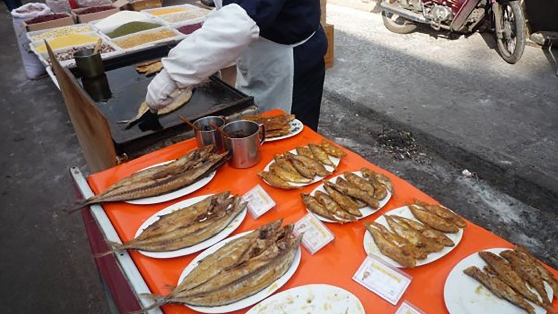 Qingdao's location on the sea meant freshly caught and fried fish.