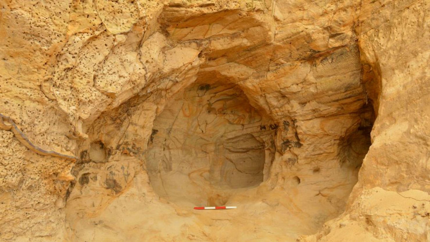 The cave was discovered when workers were making repairs after a landslip. 