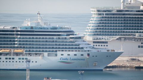 The Costa Luminosa docked in Marseille, France last month after traveling from Florida with thousands of passengers. 