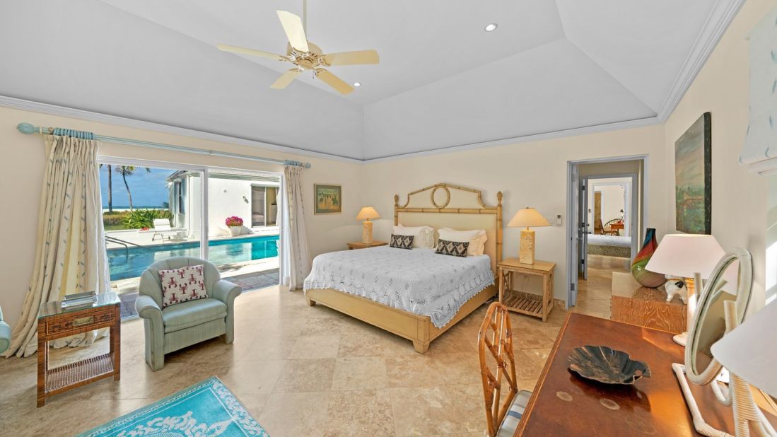 <strong>Bedroom:</strong> The house is in Lyford Cay, an exclusive gated community where Sean Connery and the Bacardi family are neighbors. 
