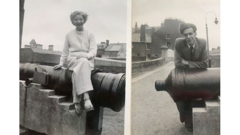 <strong>City walls:</strong> They also visited Ireland. Here they are posing on the city walls of Derry/Londonderry.