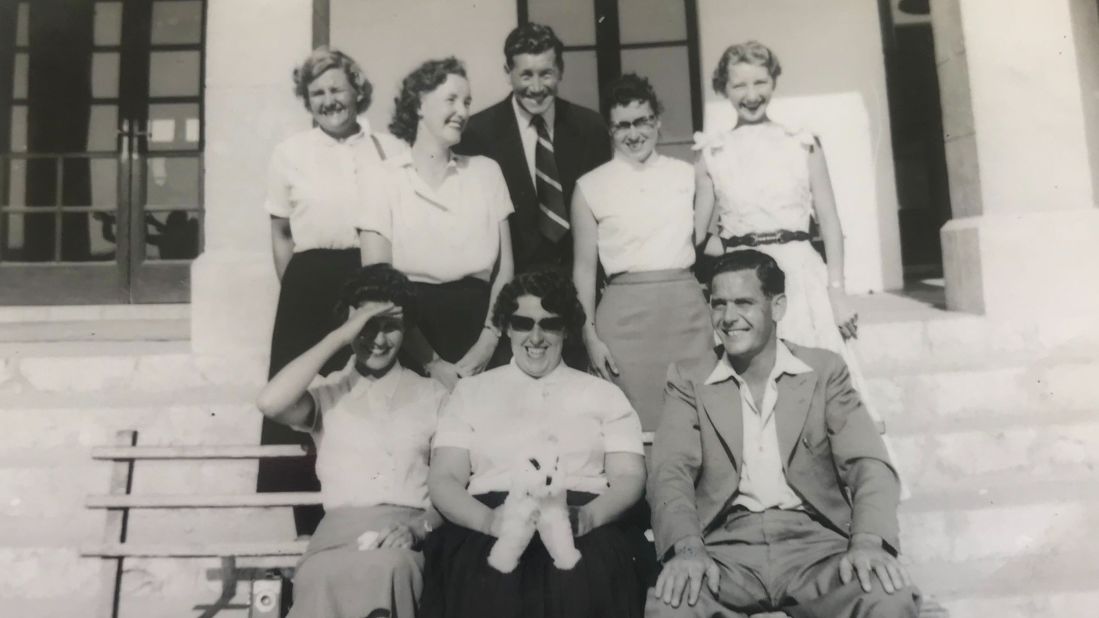 <strong>Palma Airport</strong>: Mavis Johnston is pictured top left, with friends at Palma Airport, before they headed home.