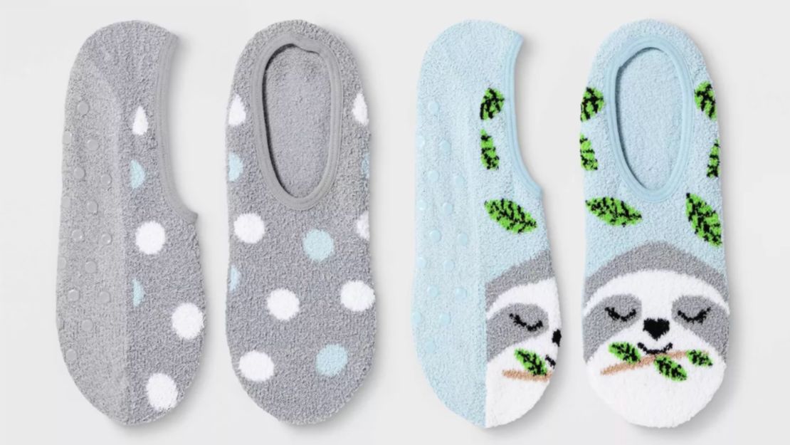 Women's Sloth 2-Pack Cozy Pull-On Liner Socks