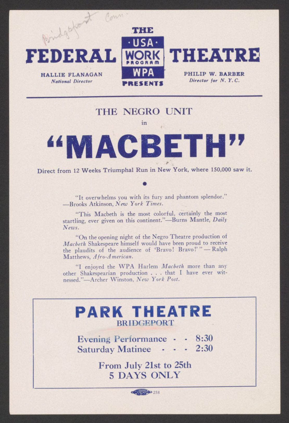 Federal Theater Project production of Macbeth