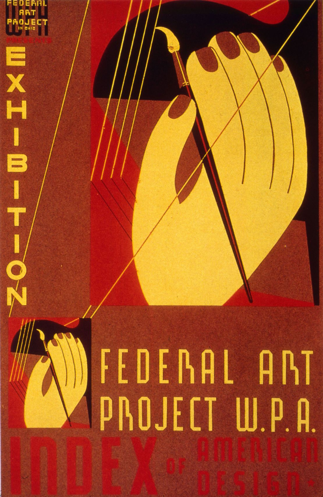 Federal Art Project WPA (Works Progress Administration) poster advertising an exhibition.