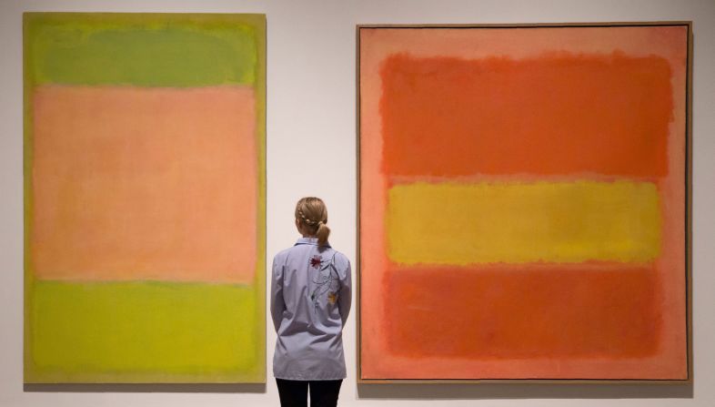 "Untitled, 1954" (L) and "Untitled, 1949" by Mark Rothko, Royal Academy of Arts, London (2016)