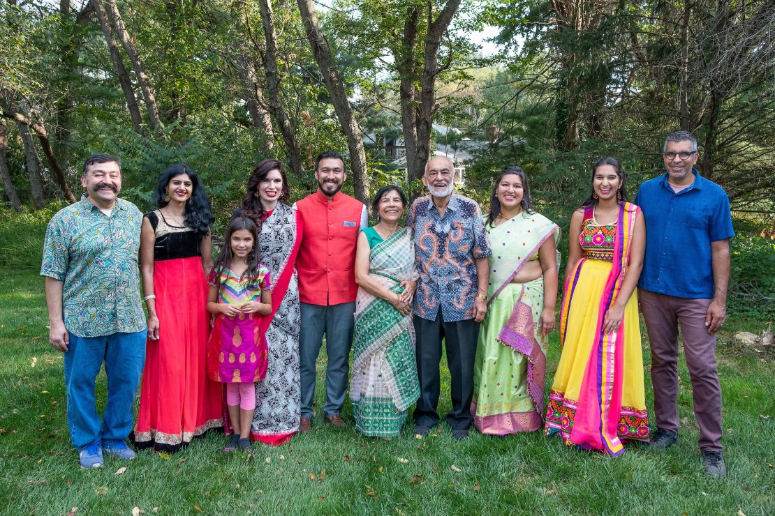 We took this photo at a party we threw in September, partly to celebrate my dad's 80th birthday. Here my parents are surrounded by their three kids, their kids' spouses, and my daughters.