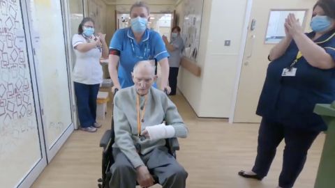 Albert Chambers, who will be 100 in July, fought off coronavirus, with help from the team at Tickhill Road Hospital in northern England.