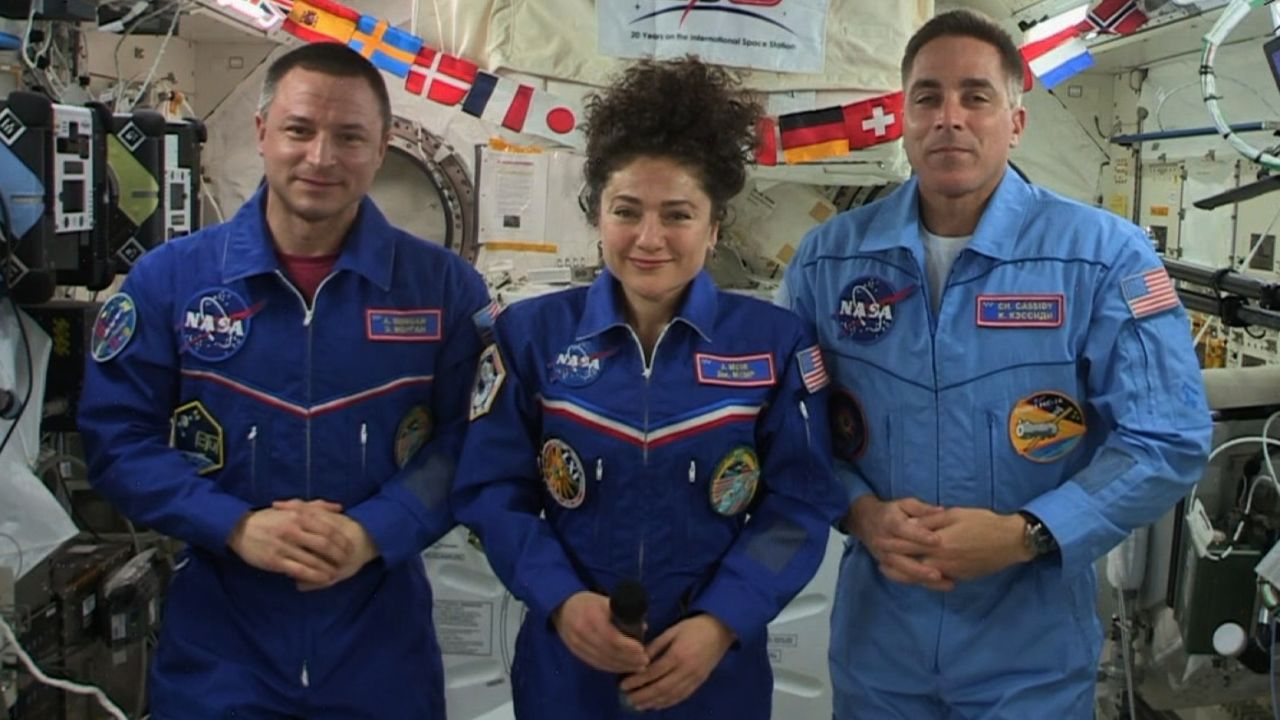 NASA astronauts (left to right)  Andrew Morgan, Jessica Meir and Christopher Cassidy are currently on the International Space Station together. 