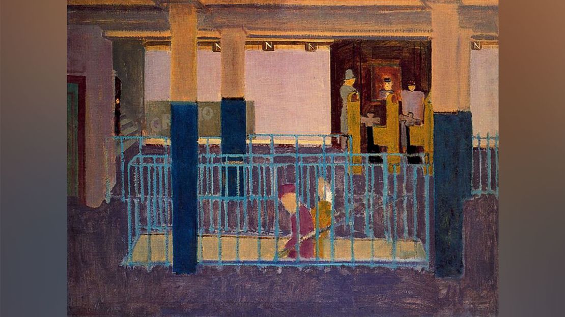 Painter Mark Rothko, who became renowned for his color field paintings, created this depiction of a subway entrance during his time employed by the WPA.