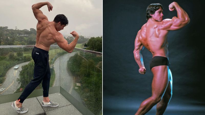 Professional bodybuilder Arnold Schwarzenegger posing at the top of News  Photo  Getty Images