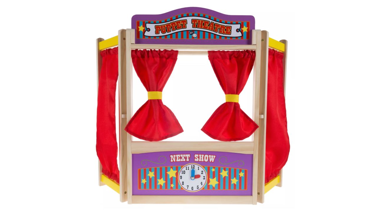 Hey! Play! Kids Wooden Tabletop Puppet Theater
