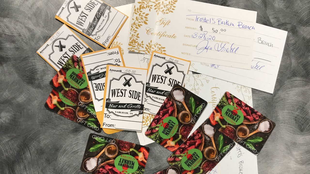The gift cards residents received in the mail.