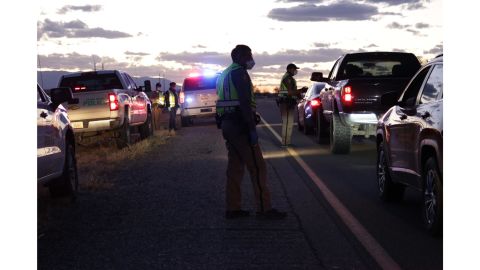 Police on Navajo Nation set up checkpoints to share information on a weekend-long curfew to combat the spread of coronavirus. 

