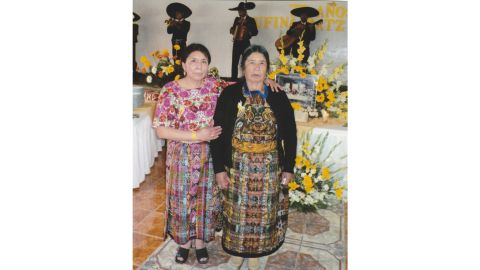 Vitalina (left) with her mother at her mother's 75th birthday celebration in Guatemala
