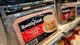 Smithfield Foods Inc. brand sliced deli ham sits on display at a supermarket in Princeton, Illinois, U.S., on Tuesday, March 5, 2013. Smithfield Foods is expected to release earnings data on March 7. Photographer: Daniel Acker/Bloomberg via Getty Images