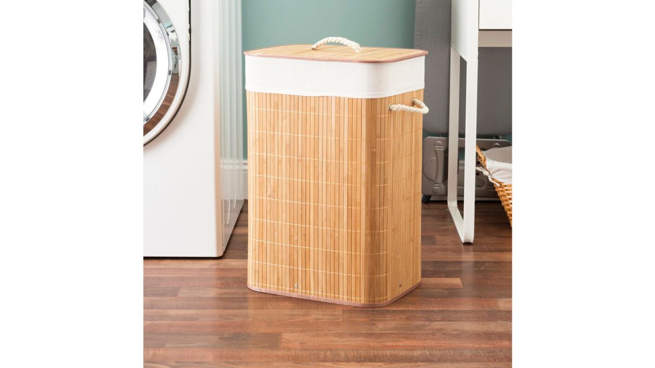 Bay Isle Home Rect Folding Bamboo Laundry Hamper