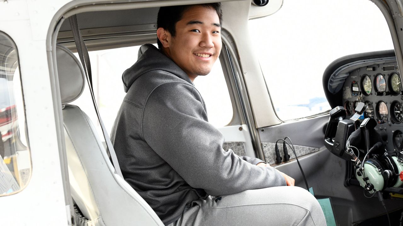 While most teenagers want a driver's license, TJ Kim is working towards getting his student pilot certificate.