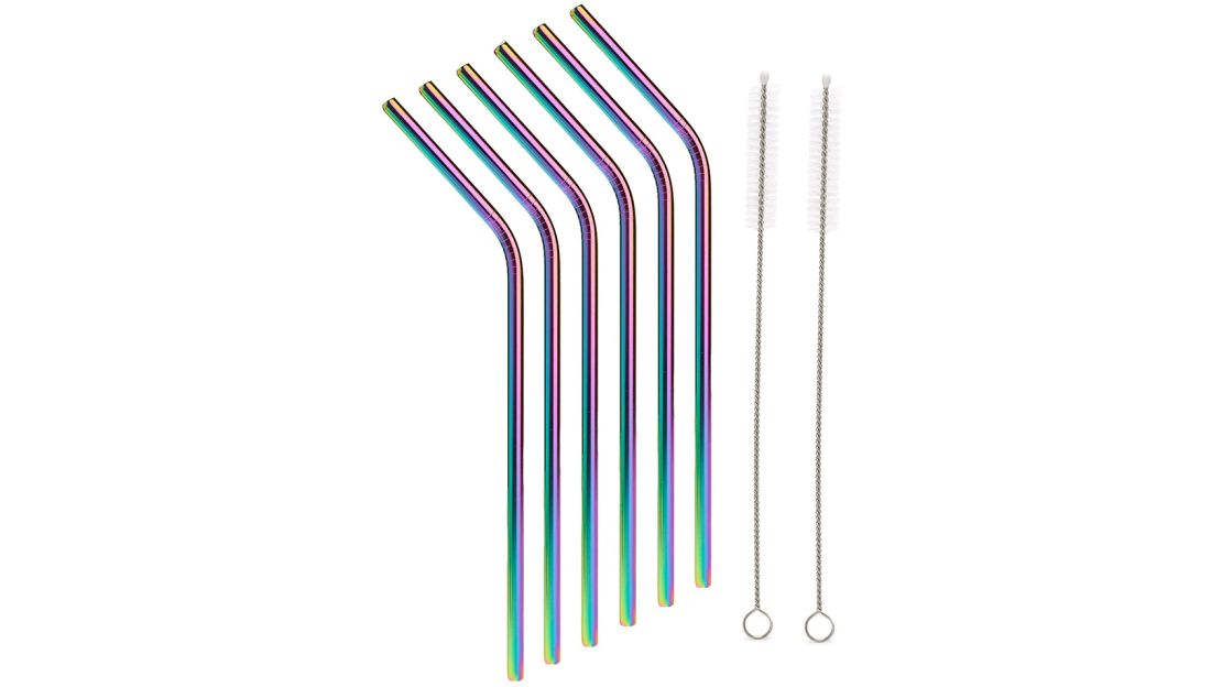 Iridescent Stainless Steel Straws