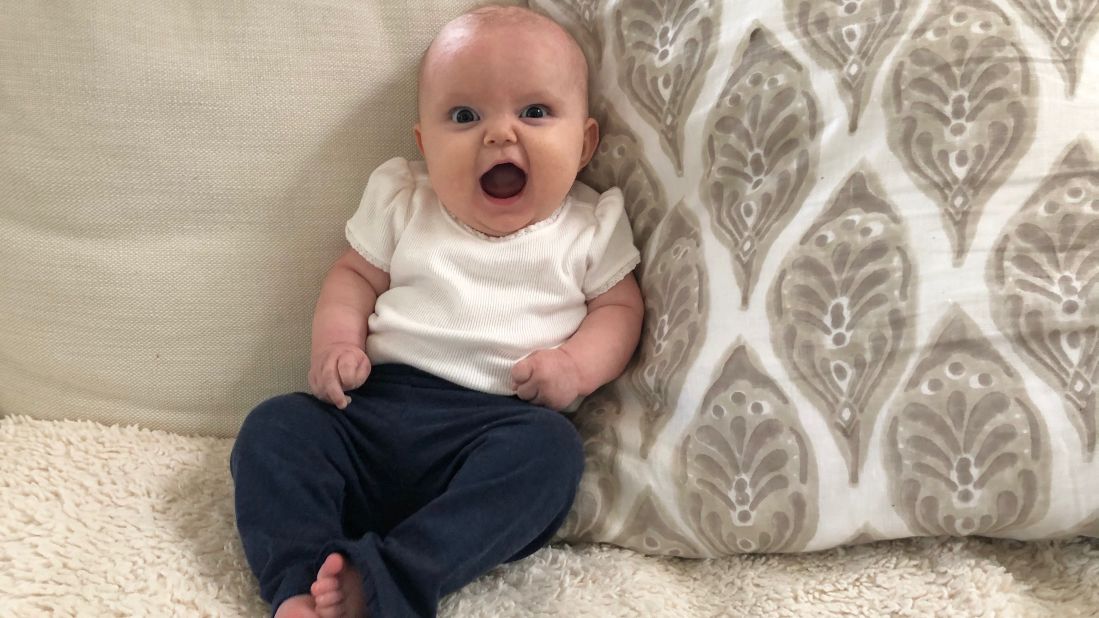 <strong>West Coast:</strong> Baby Margaret "Mags" Wedler, born in December 2019, chilling on her couch in Northern California. Her great Aunt Brekke Fletcher can't wait to meet her. 
