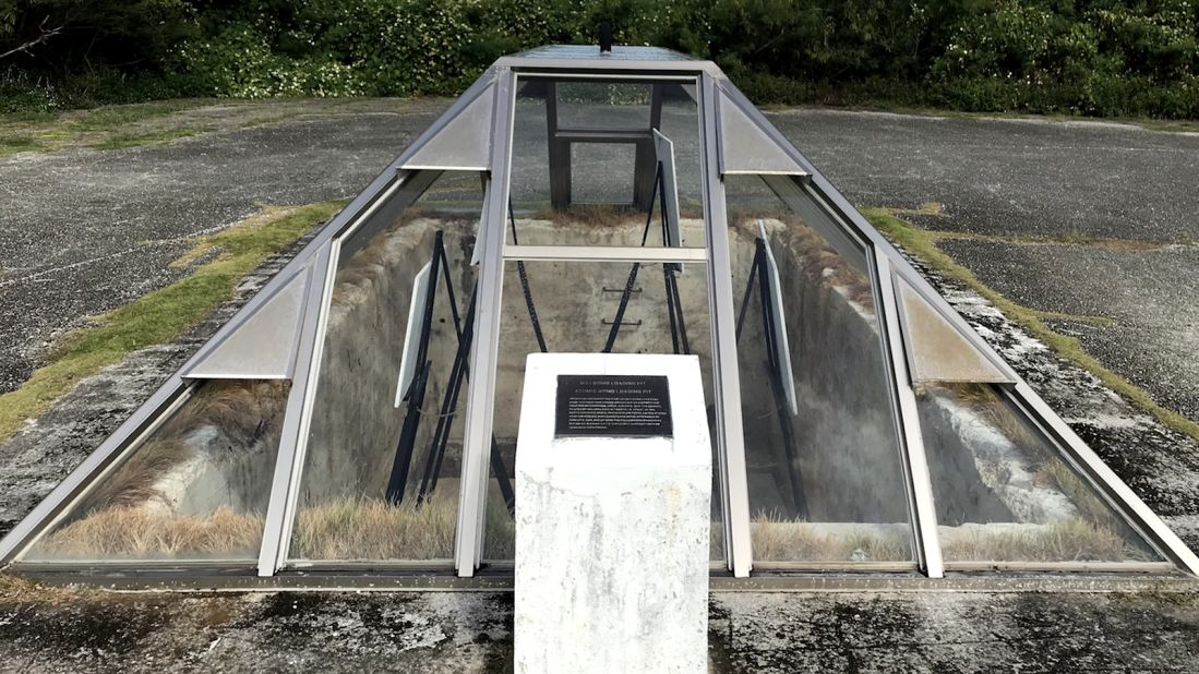 <strong>Loading point: </strong>Glass covers the pit from which the atomic bomb was loaded onto Enola Gay on Tinian island. 