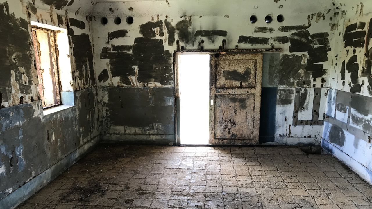 <strong>Japanese command building: </strong>The interior of a former Japanese command building at North Field, Tinian. US forces captured the airfield in 1944.
