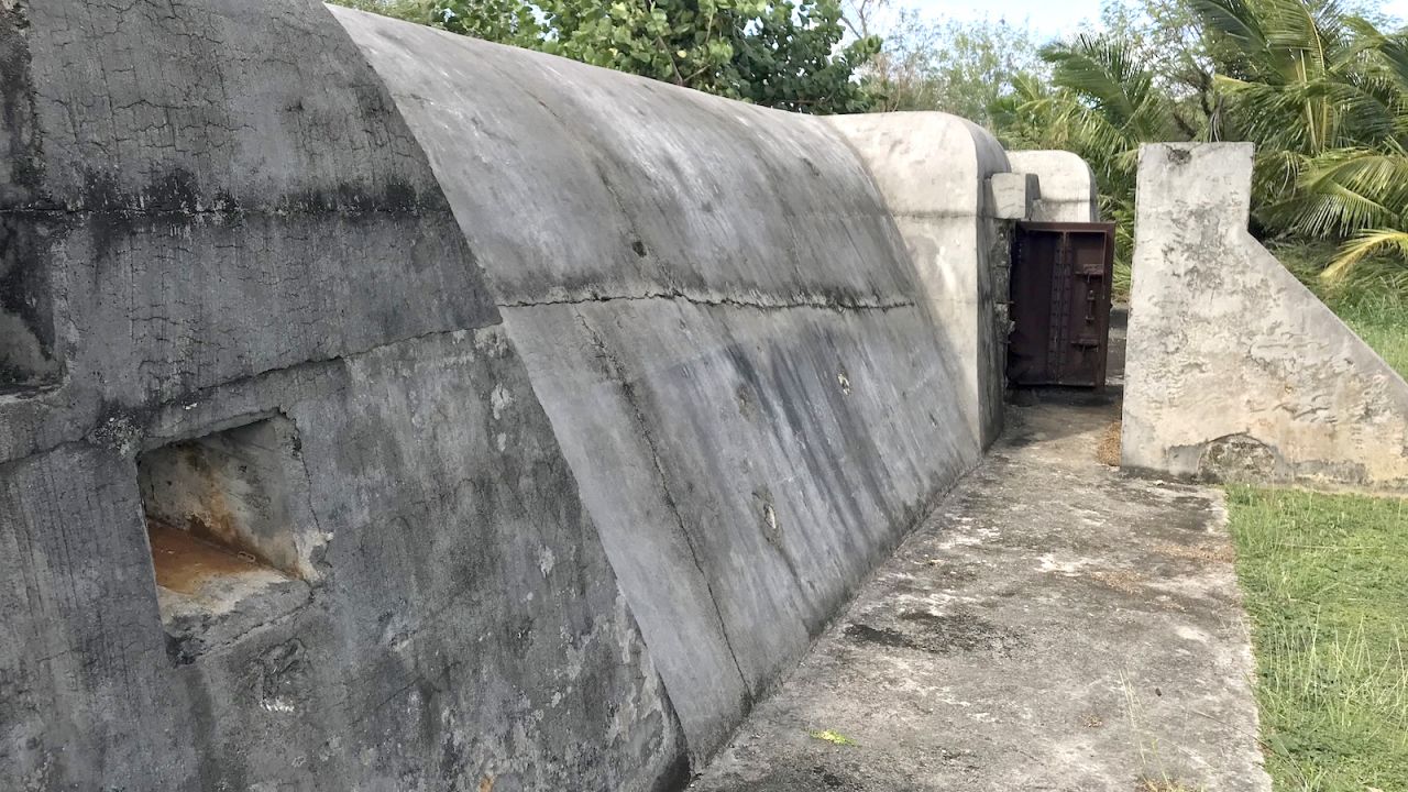 <strong>Air raid shelter:</strong> A Japanese-constructed air raid shelter at North Field, Tinian. The shelter fell into American hands after it captured the airfield in 1944.