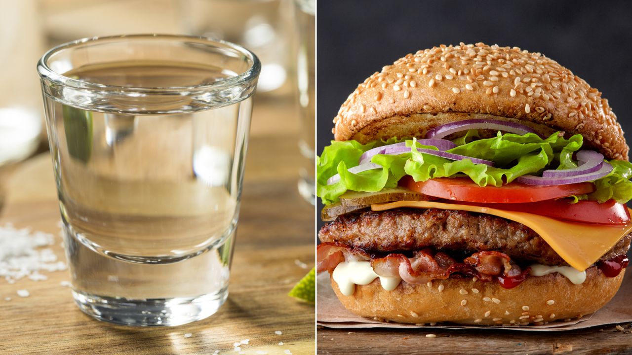 <strong>Mezcal and a burger:</strong> The Mexican spirit made with agave works well with a smoky flavored burger.
