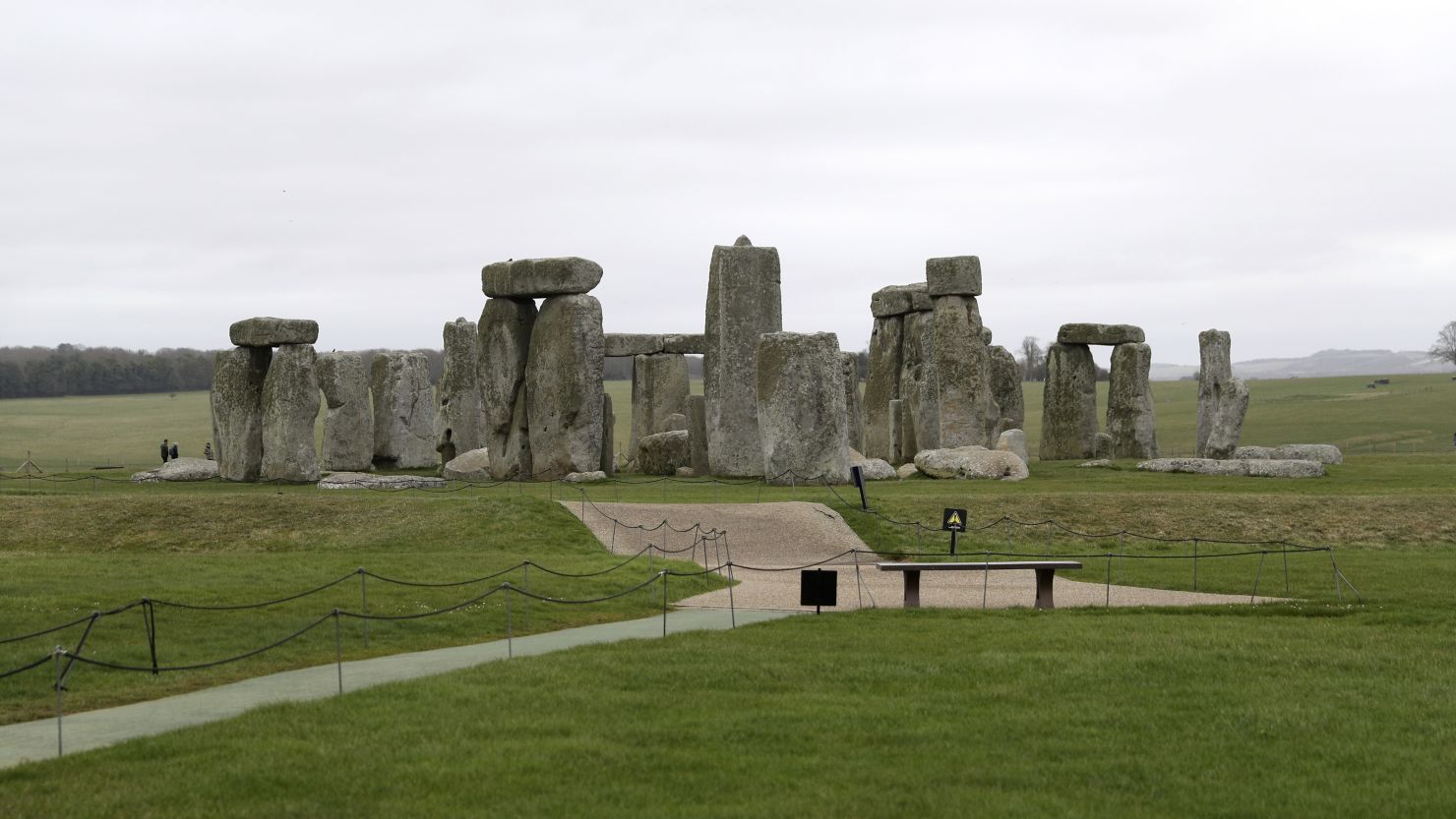 Coronavirus. A view of Stonehenge in Wiltshire, the day after Prime Minister Boris Johnson called on people to stay away from pubs, clubs and theatres, work from home if possible and avoid all non-essential contacts and travel in order to reduce the impact of the coronavirus pandemic. Picture date: Tuesday March 17, 2020. See PA story HEALTH Coronavirus. Photo credit should read: Andrew Matthews/PA Wire URN:51623061 (Press Association via AP Images)