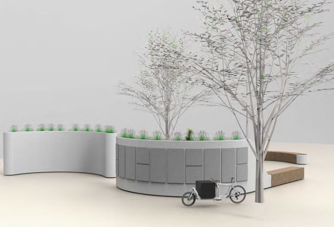 Many of the losing proposals also showcased eye-catching designs. "Locabox" is a communal delivery depot where drivers can drop supplies to several addresses at once, managing their risk of exposure. Residents collect their items at assigned time slots. 