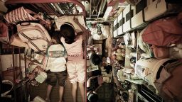 A handout photograph from the Society for Community Organization shows the inside of one of Hong Kong's "cage homes." 