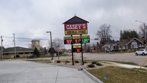 Gas is below $1 at Casey's General Store in Wautoma, Wisconsin.