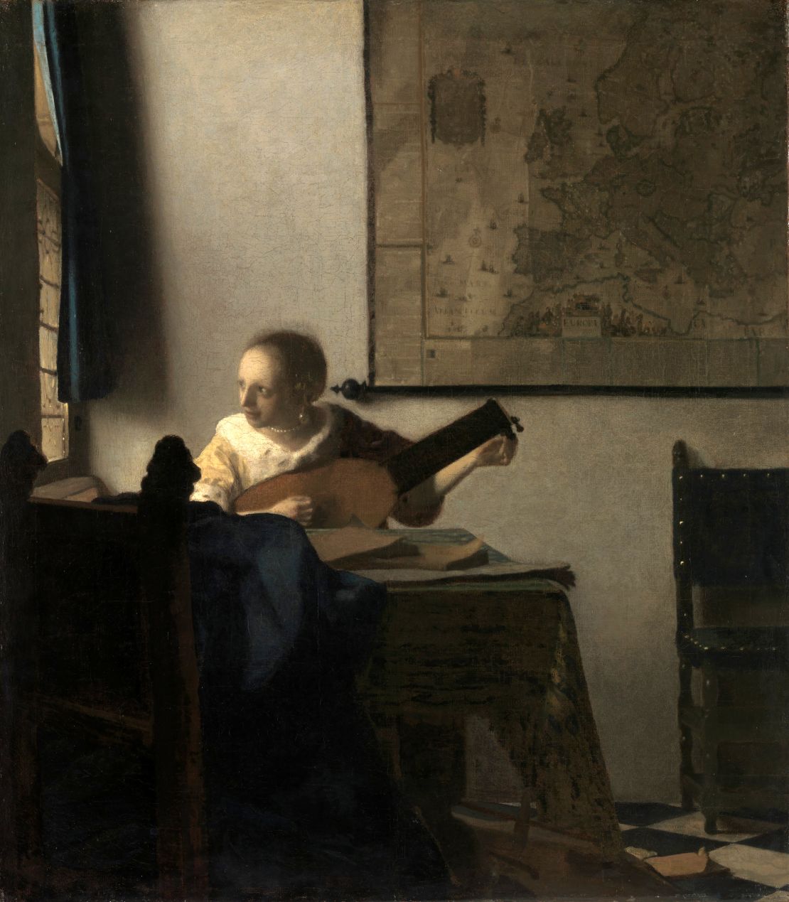 Vermeer's "Woman with a lute near a window" (1662-1663)