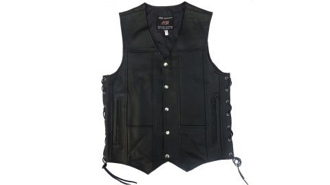 ARD Champs Men's Leather 10 Pockets Motorcycle Biker Vest