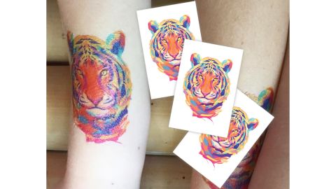Set of 3 Temporary Tiger Tattoos