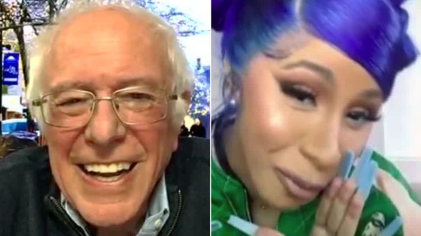 bernie sanders cardi b instagram live chat lon orig na_00001405
