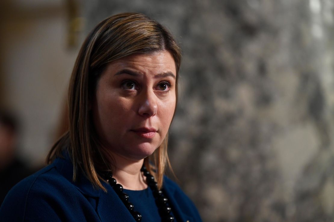 Rep. Elissa Slotkin, D-Mich., does a television interview on Capitol Hill in Washington, Wednesday, Dec. 18, 2019. 