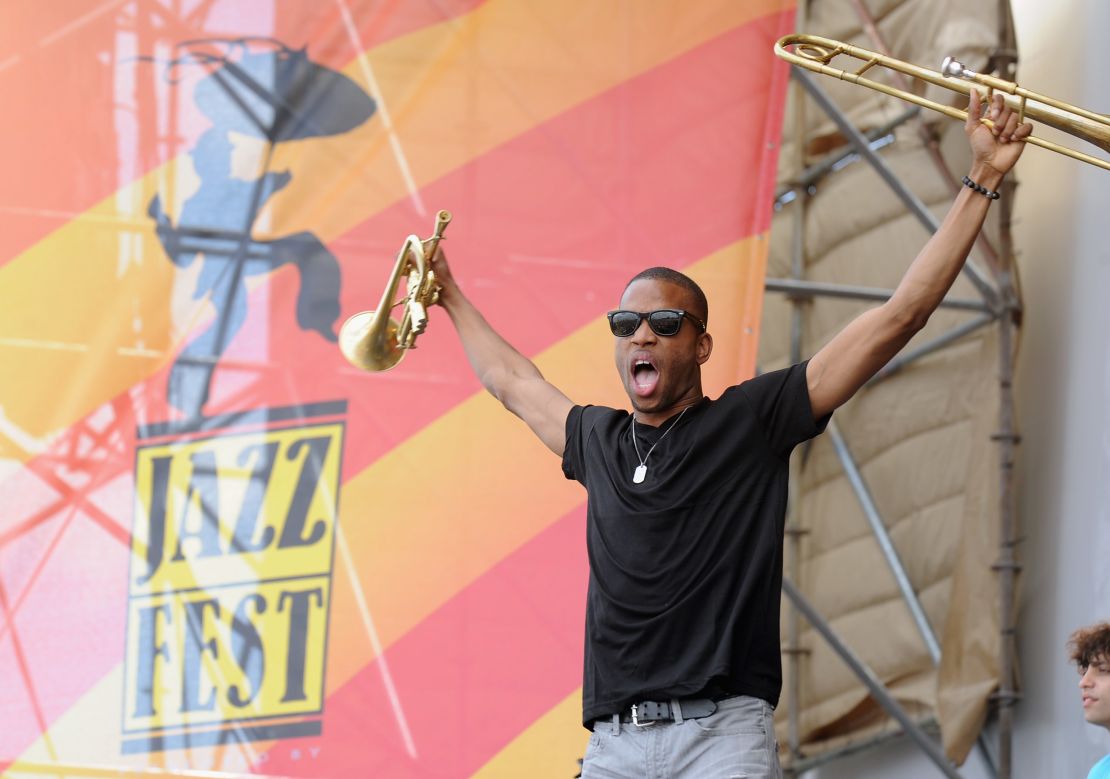 Trombone Shorty & Orleans Avenue performs during the 2012 New Orleans Jazz & Heritage Festival Day 3 at the Fair Grounds Race Course on April 29, 2012 in New Orleans, Louisiana.