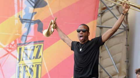Trombone Shorty & Orleans Avenue performs during the 2012 New Orleans Jazz & Heritage Festival Day 3 at the Fair Grounds Race Course on April 29, 2012 in New Orleans, Louisiana.