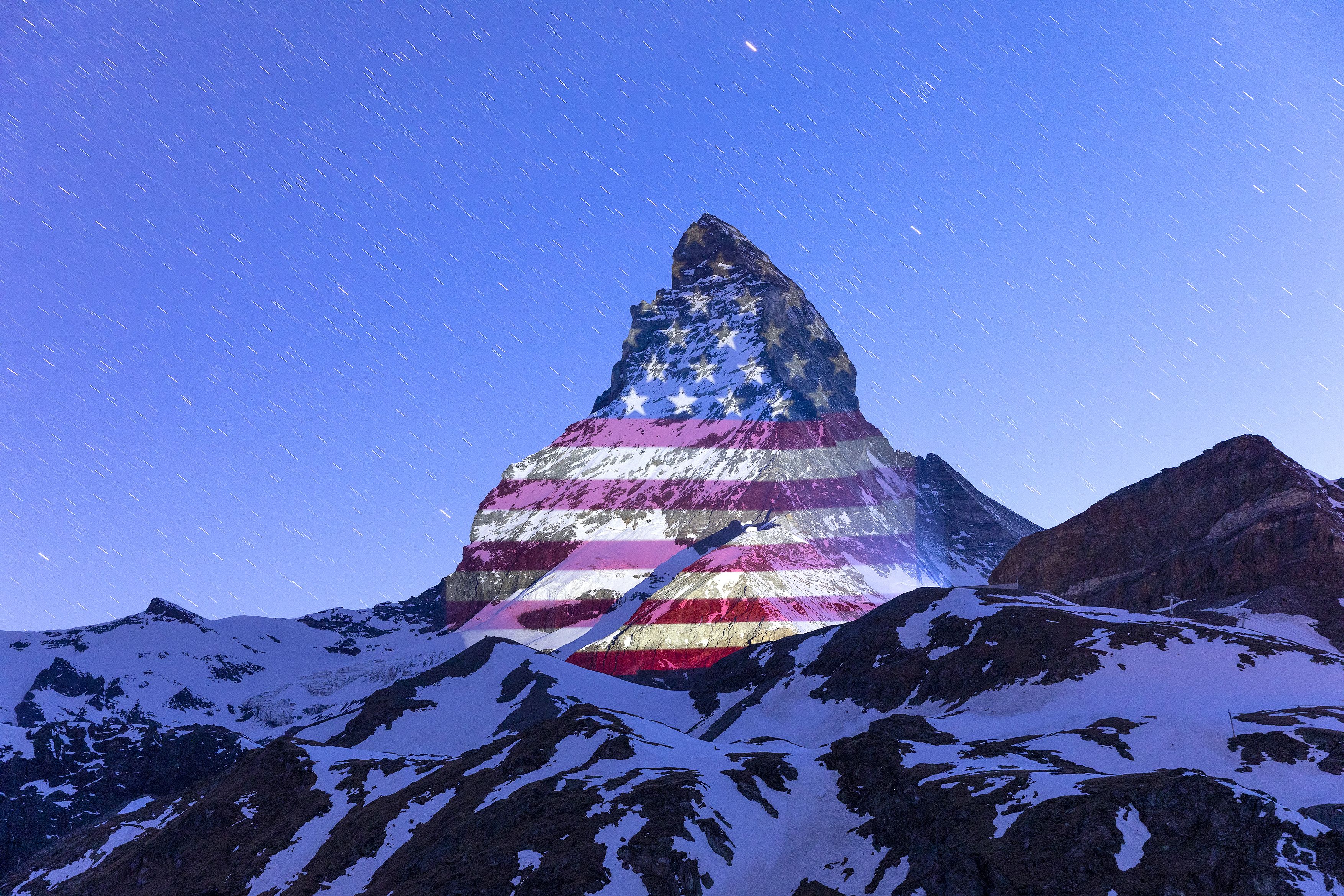 Matterhorn In Swiss Alps Lit Up With American Flag, Messages Of Hope During  Coronavirus Crisis | Cnn