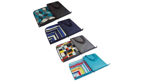 Picnic Time Vista Outdoor Picnic Blanket in Aqua Blue with Fun Stripes