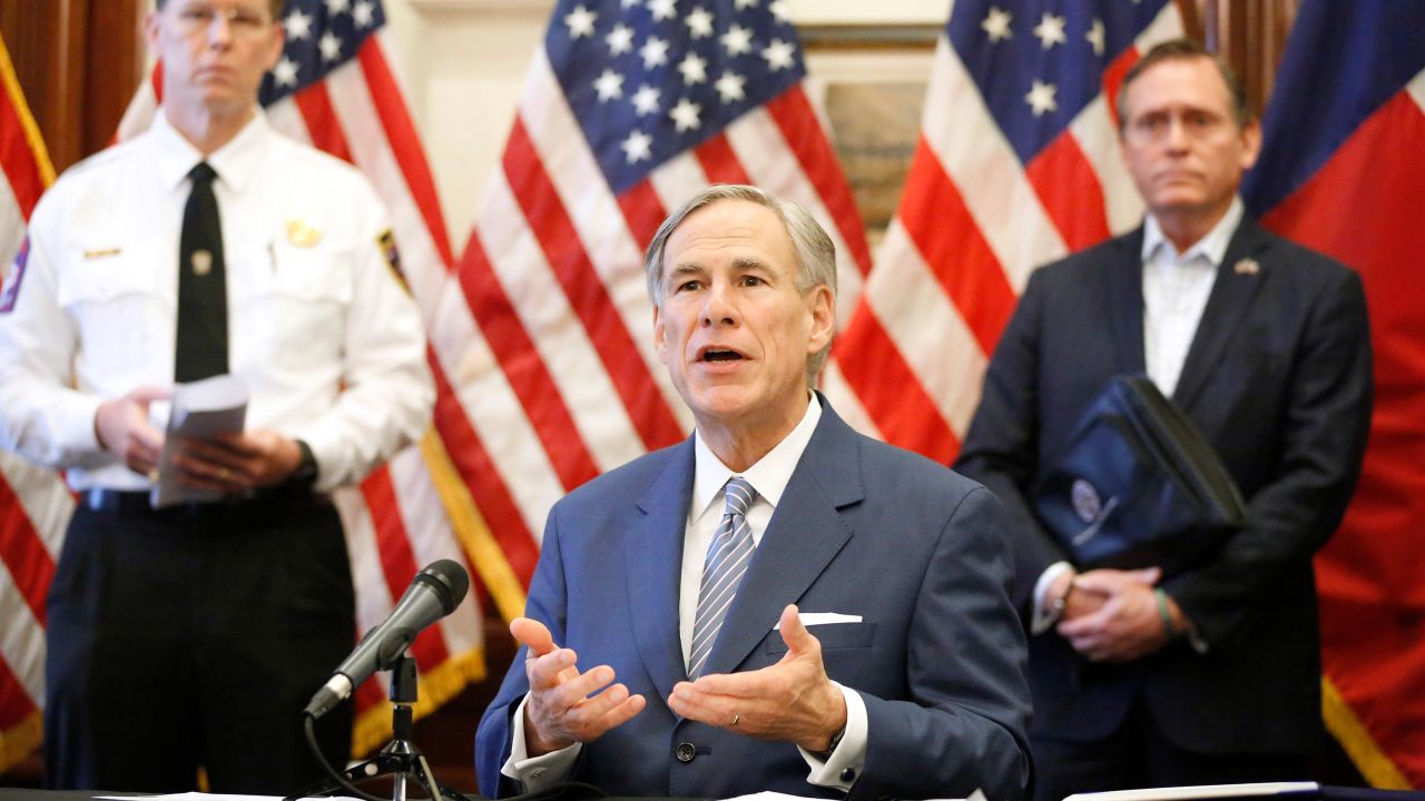 Texas Governor Greg Abbott announced the US Army Corps of Engineers and the state are putting up a 250-bed field hospital at the Kay Bailey Hutchison Convention Center in downtown Dallas during a press conference at the Texas State Capitol in Austin, Sunday, March 29, 2020. 