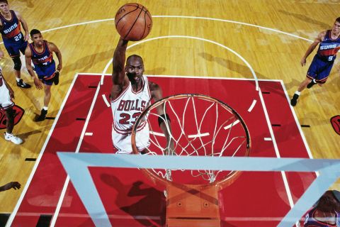 Michael Jordan rises for a dunk in March 1993. A new documentary, "The Last Dance," focuses on the basketball legend and his final season with the Chicago Bulls. Jordan played 15 NBA seasons, winning six titles and five league MVPs. Many consider him the greatest player ever.