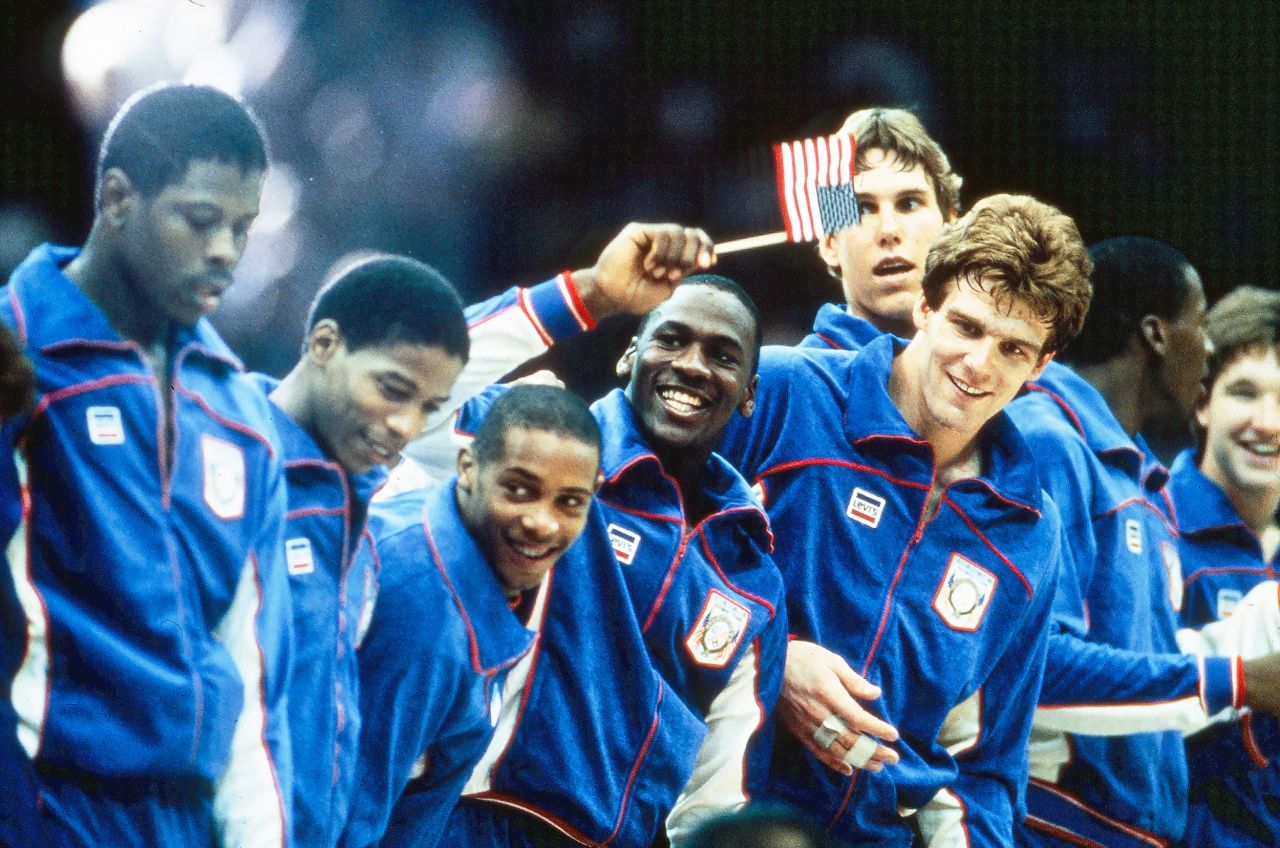 In 1984, Jordan played on the team that won gold at the Summer Olympics. The team included other future NBA stars, including Patrick Ewing and Chris Mullin.