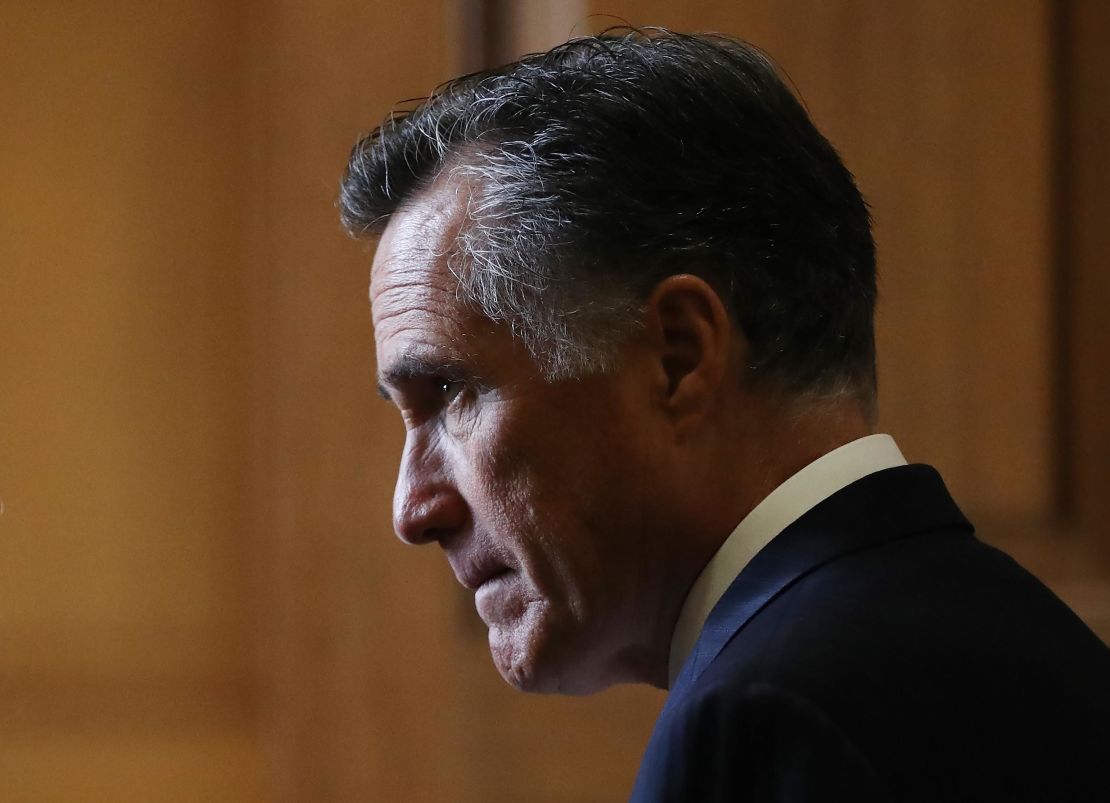 Sen. Mitt Romney (R-Utah)  in the US Capitol on January 24, 2020.