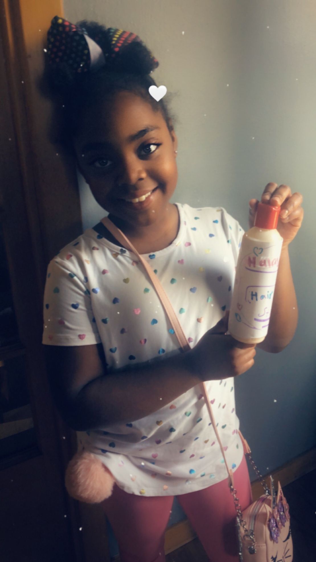 Hart's 8-year-old daughter concocted a new hair product.