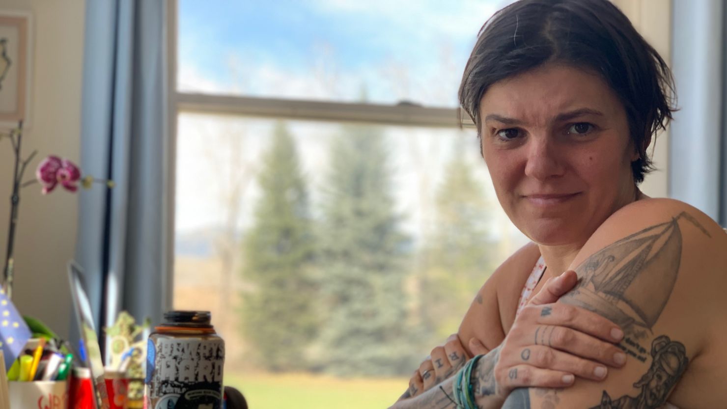 Memoirist Stephanie Land in her home office in Montana.